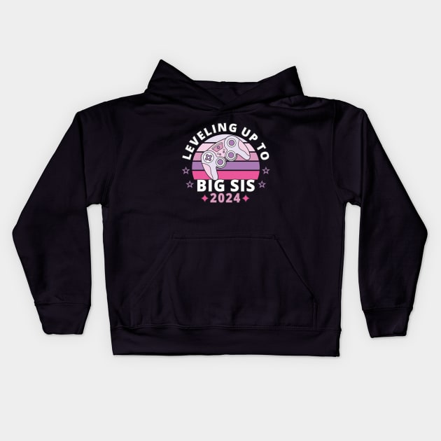 Big Sister Leveling Up To Big Sister 2024 Girls Kids Hoodie by FloraLi